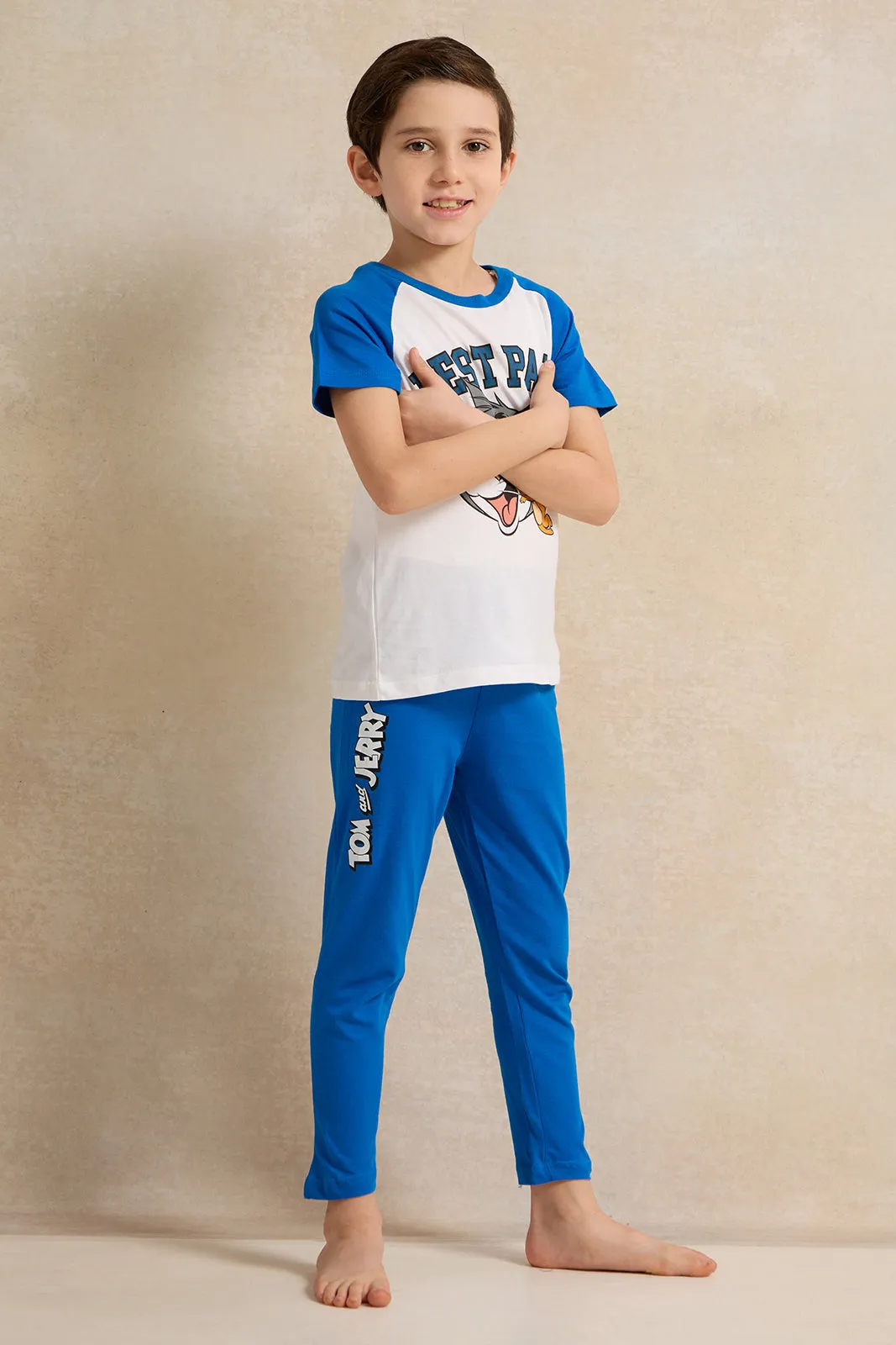 Boys Blue Tom & Jerry Print Pyjama Set (2 Piece) sold by Redtag