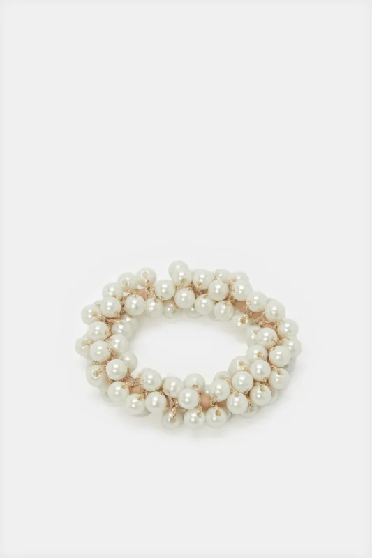 Women Beige Embellished Elastic sold by Redtag