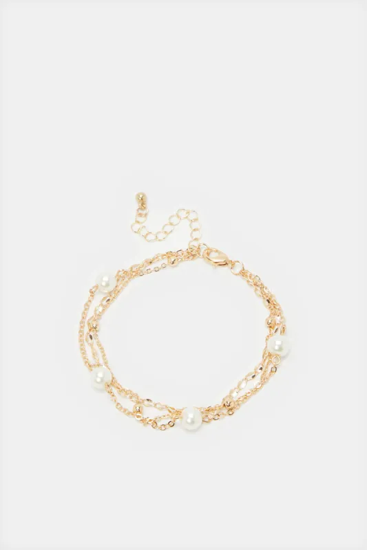 Women Gold Embellished Bracelet sold by Redtag