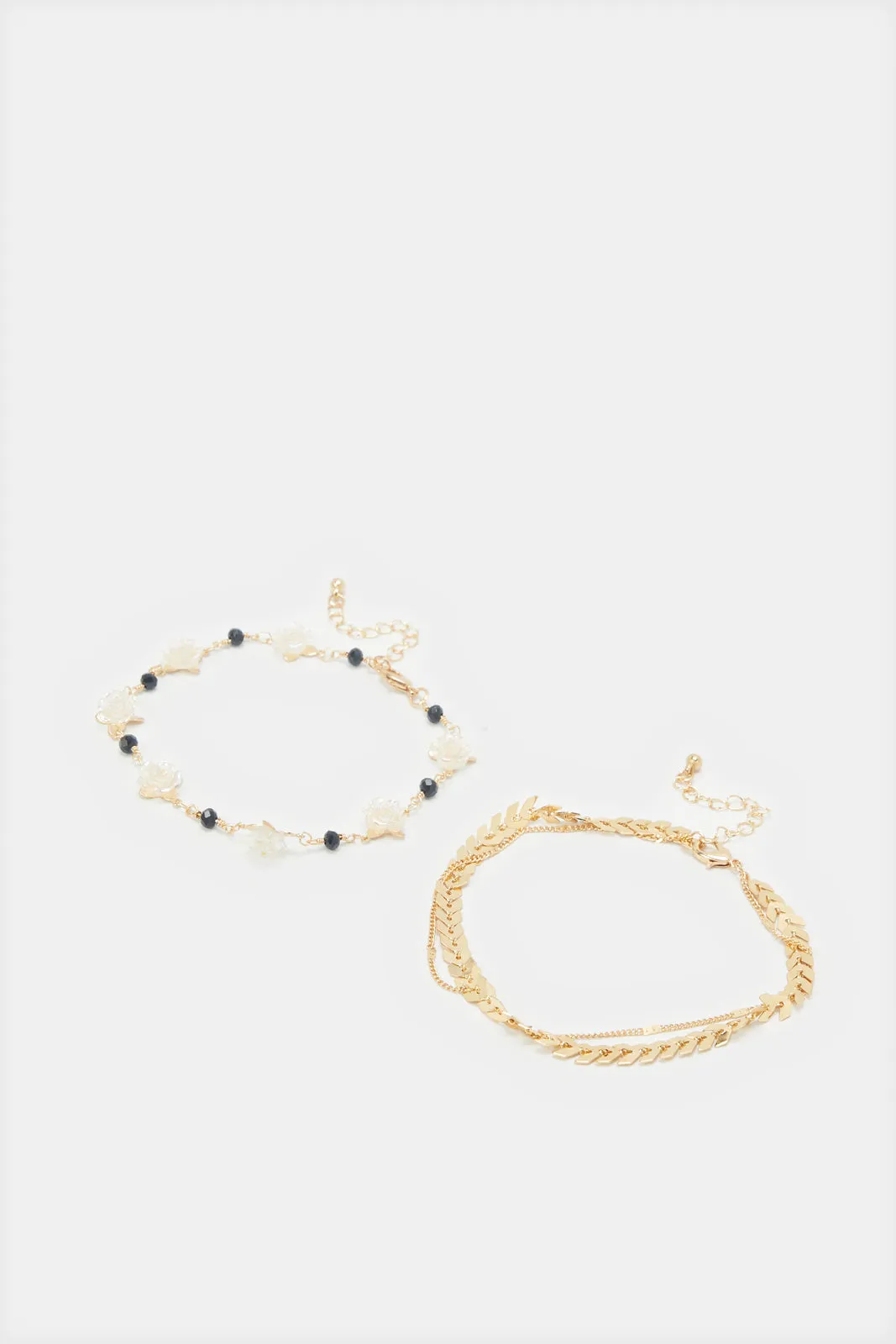 Women Gold Embellished Anklet Set (Pack of 2) sold by Redtag product image thumbnail 2
