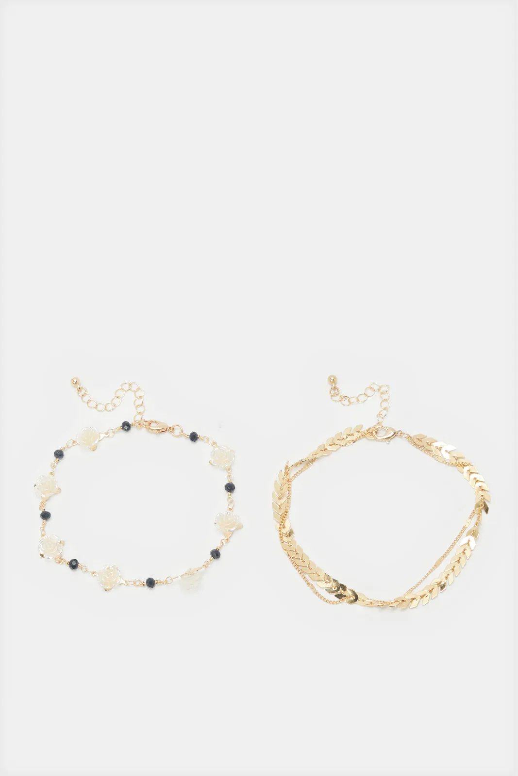 Women Gold Embellished Anklet Set (Pack of 2) sold by Redtag