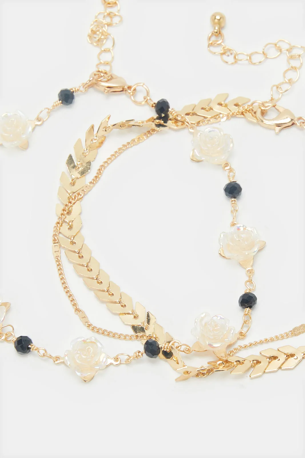 Women Gold Embellished Anklet Set (Pack of 2) sold by Redtag product image thumbnail 3