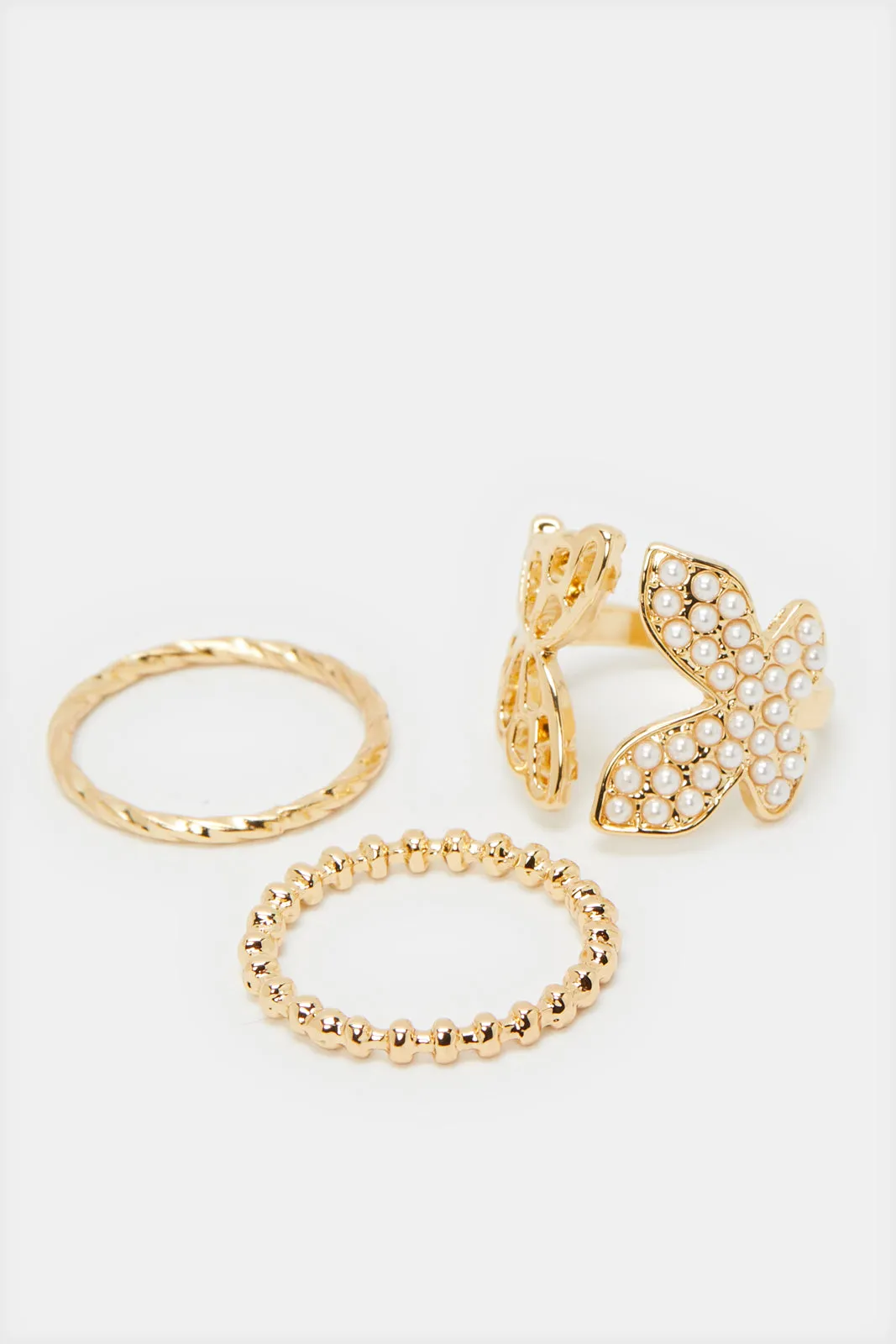 Women Gold Embellished Ring Set (3 Piece) sold by Redtag product image thumbnail 3