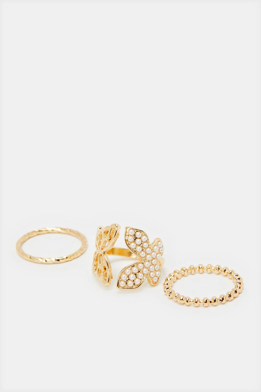 Women Gold Embellished Ring Set (3 Piece) sold by Redtag product image thumbnail 2