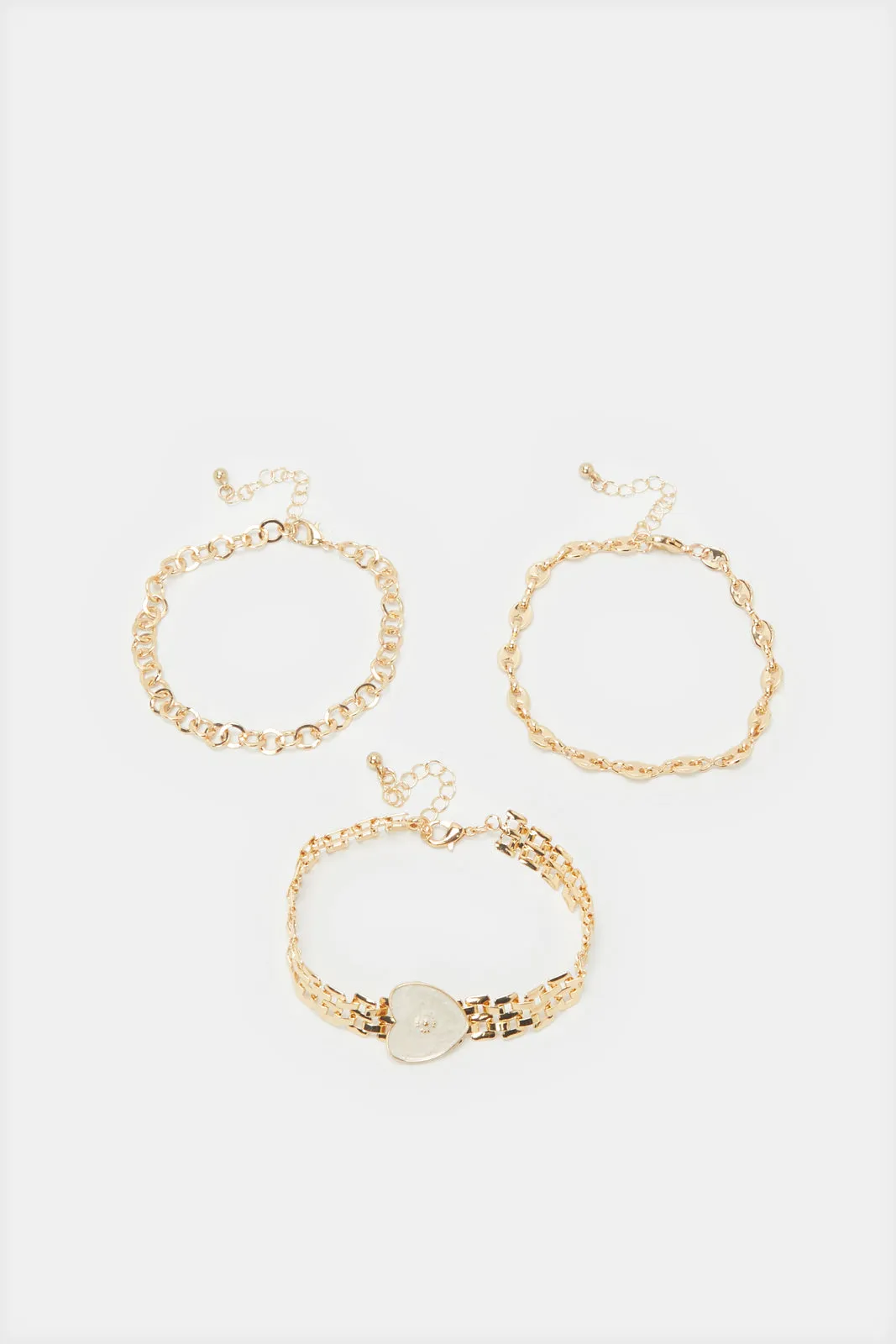 Women Gold Embellished Bracelets Set (3 Piece) sold by Redtag