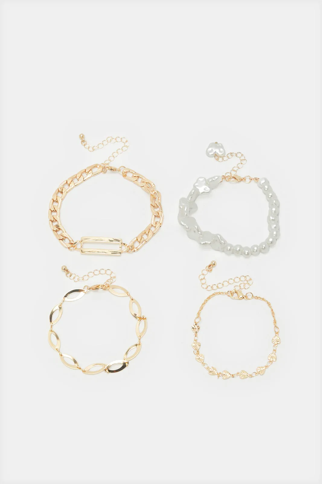 Women Gold Embellished Bracelets Set (4 Piece) sold by Redtag