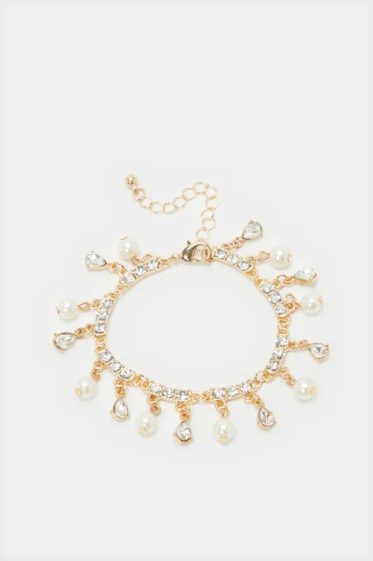 Women Gold Embellished Bracelet sold by Redtag
