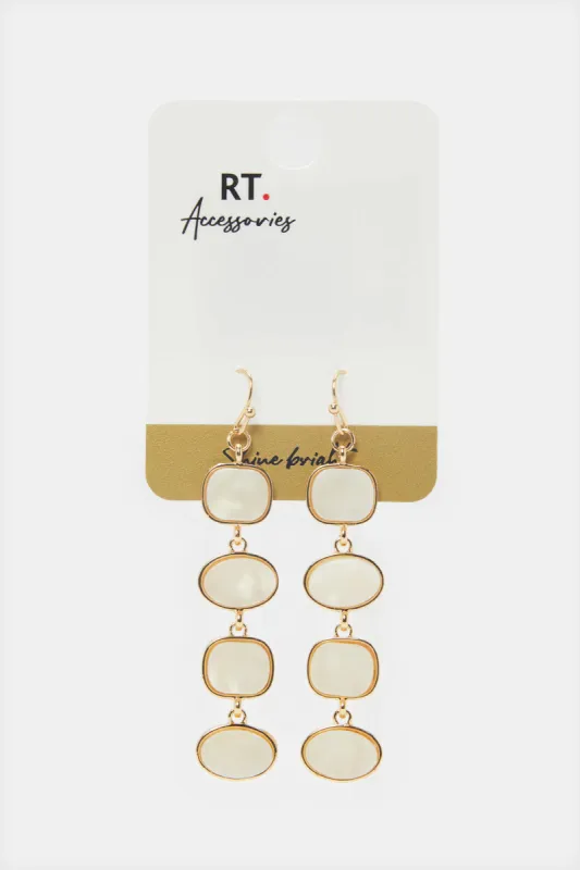 Women Gold Embellished Earrings sold by Redtag