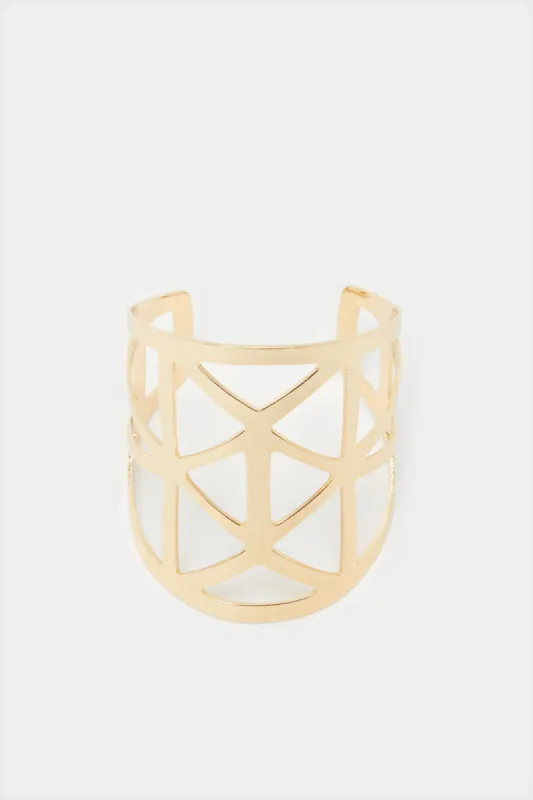 Women Gold Embellished Cuff sold by Redtag
