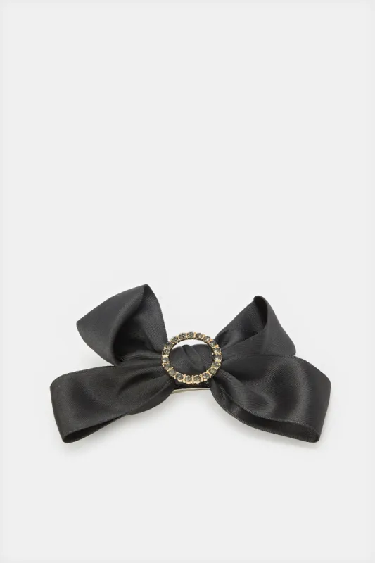 Women Black Bow Hair Clip sold by Redtag