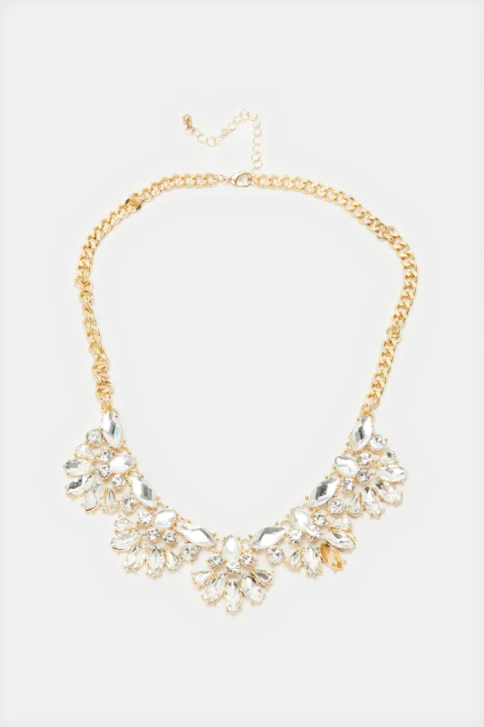 Women Gold Embellished Necklace sold by Redtag