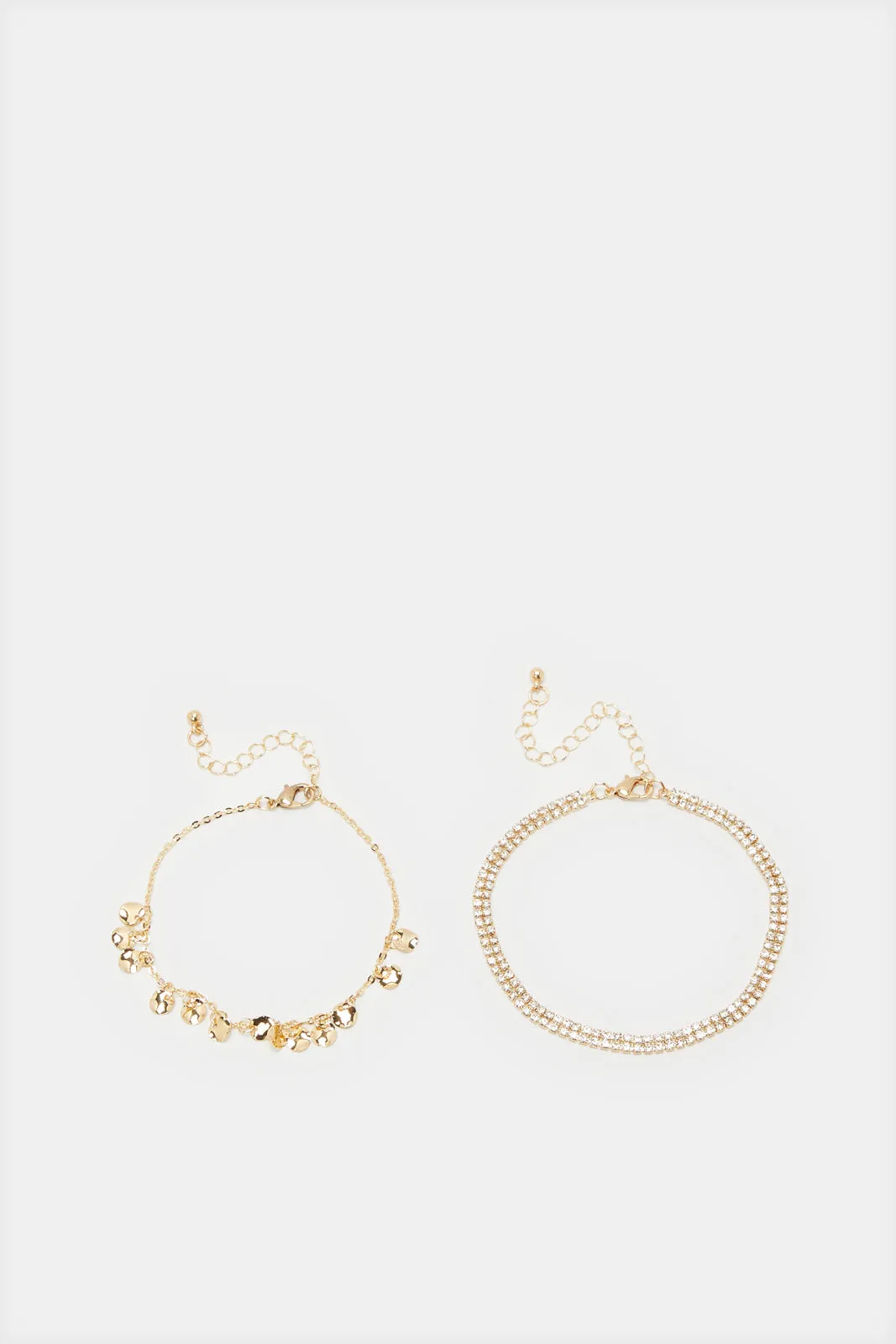 Women Gold Embellished Bracelet Set (2 Piece) sold by Redtag