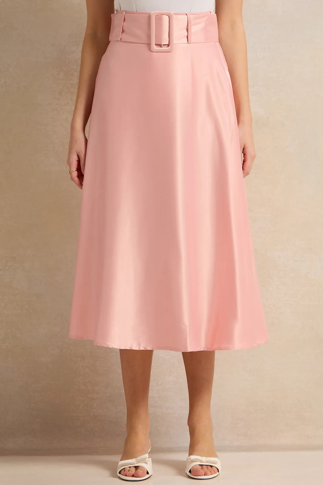 Women Pink Midi Skirt sold by Redtag