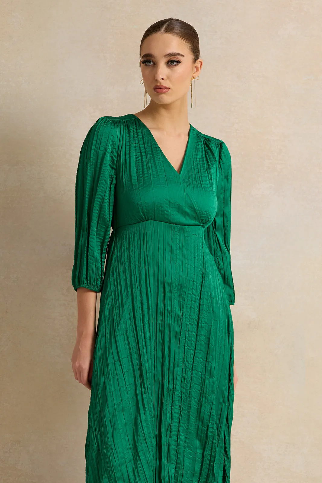 Women Green Textured Dess sold by Redtag product image thumbnail 2