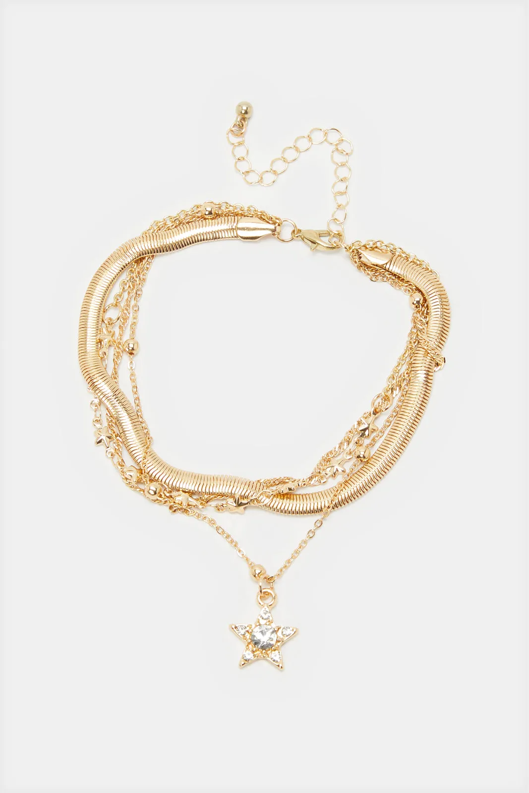 Women Gold Embellished Anklet sold by Redtag