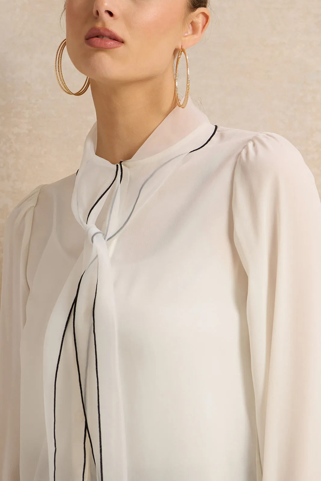 Women Ivory Collared Button Down Blouse sold by Redtag product image thumbnail 4