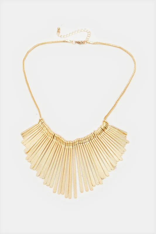 Women Gold Embellished Necklace sold by Redtag