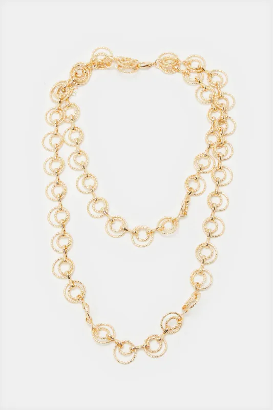 Women Gold Embellished Necklace sold by Redtag