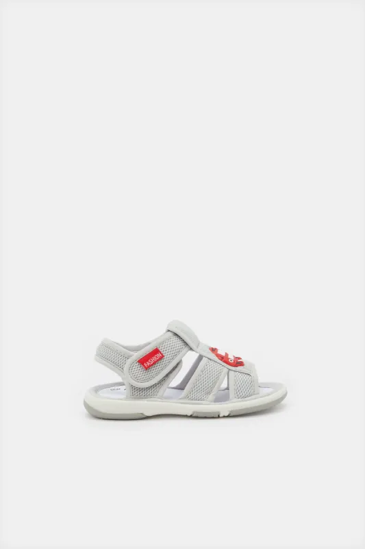 Infant Boys Grey Sounded Sole Sandals sold by Redtag