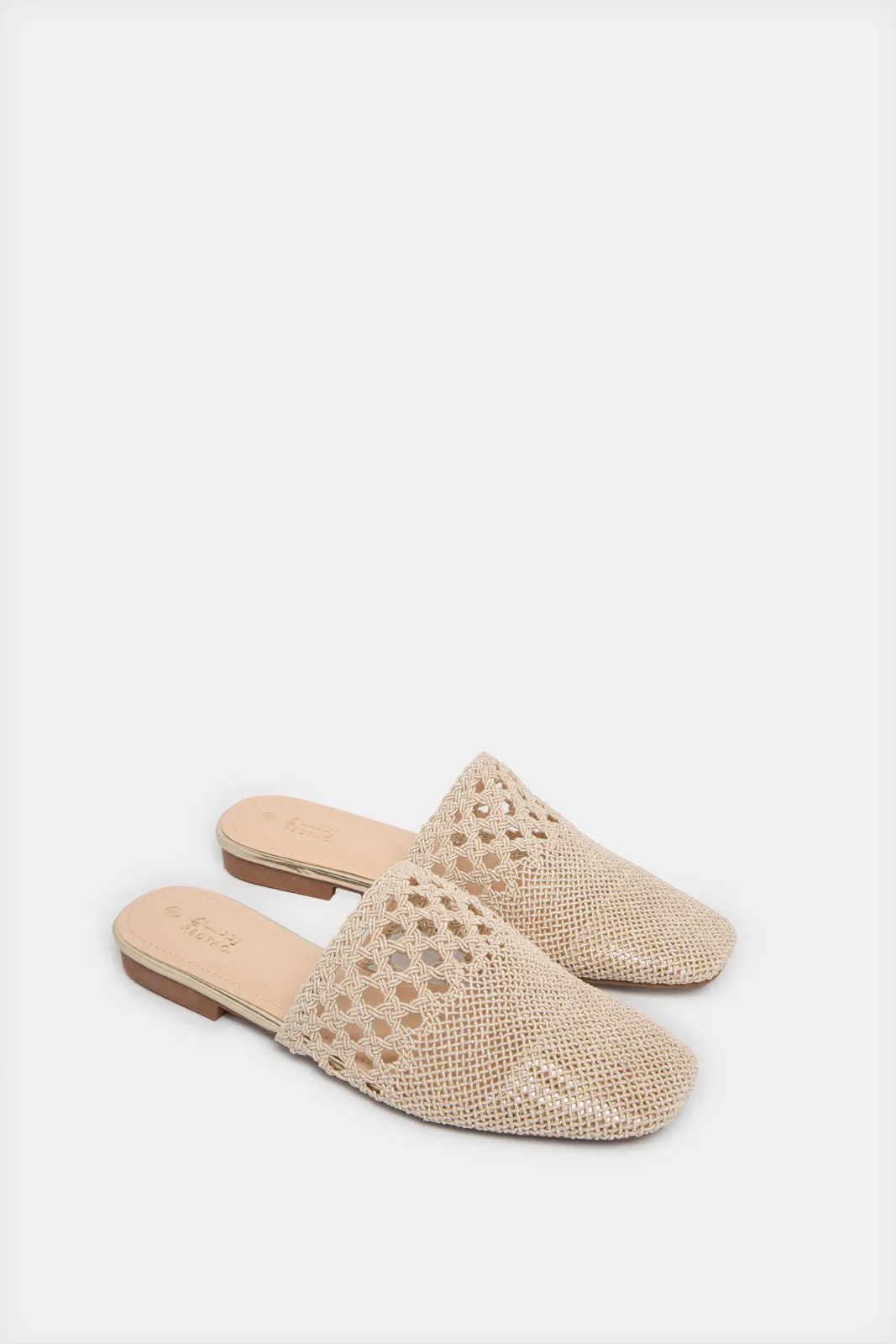 Women Beige Weave Loafer Mule sold by Redtag product image thumbnail 2