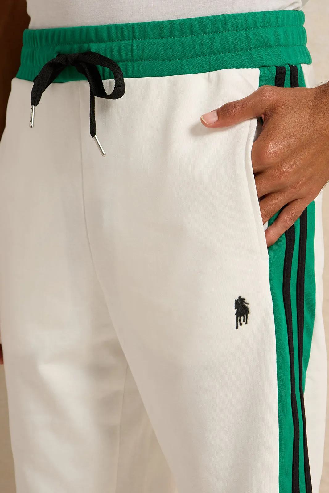 Men White Active Shorts With Tape Details sold by Redtag product image thumbnail 4