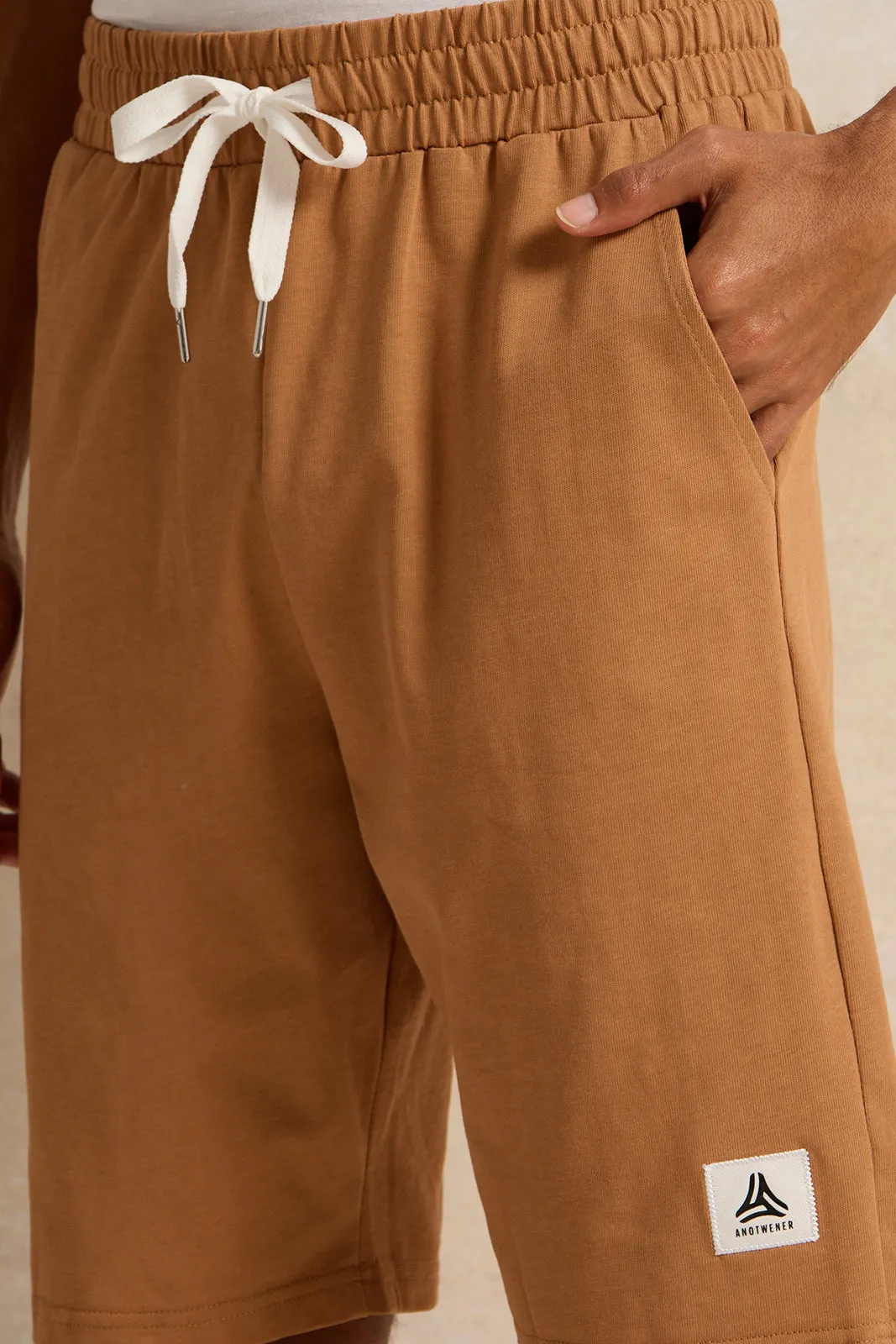 Men Beige Active Shorts sold by Redtag product image thumbnail 4