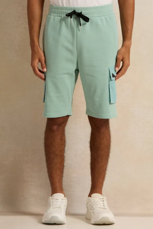 Men Teal Cargo Pockets Active Pants sold by Redtag