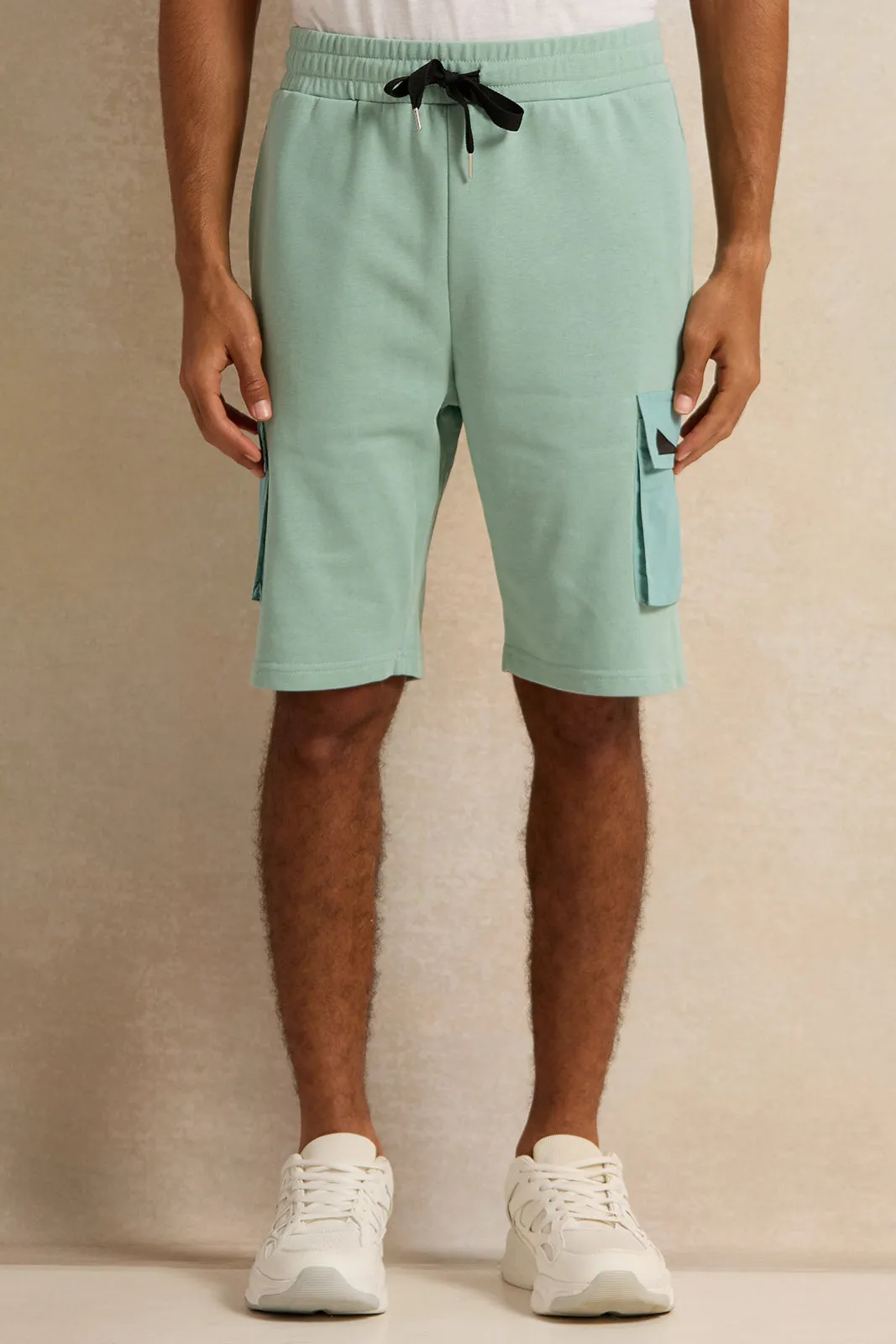 Men Teal Cargo Pockets Active Pants sold by Redtag