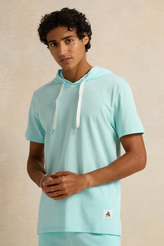 Men Blue Hooded T-Shirt sold by Redtag