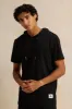 Men Black Hooded T-Shirt sold by Redtag