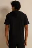 Men Black Hooded T-Shirt sold by Redtag