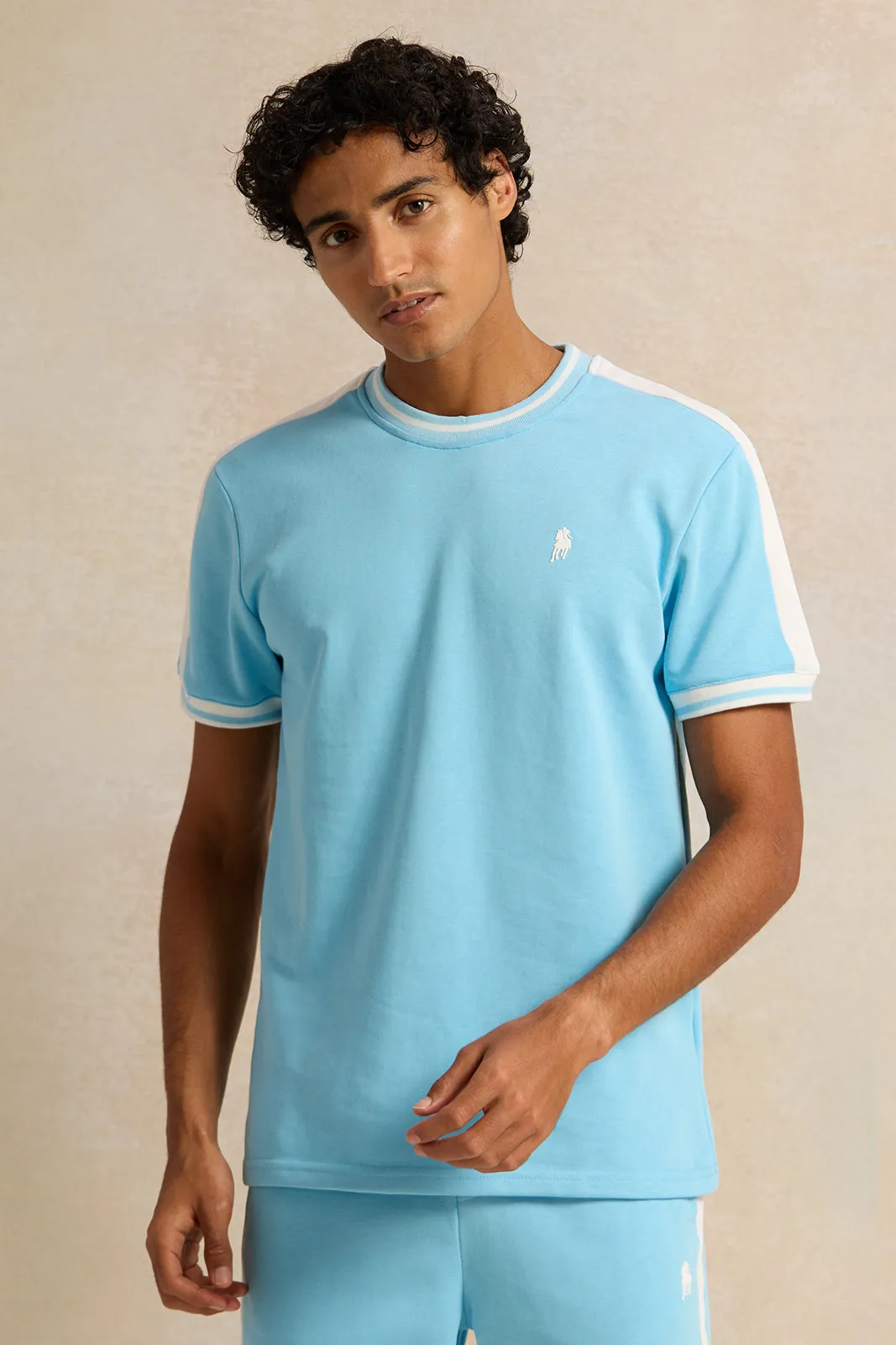 Men Blue Embroidered T-Shirt sold by Redtag