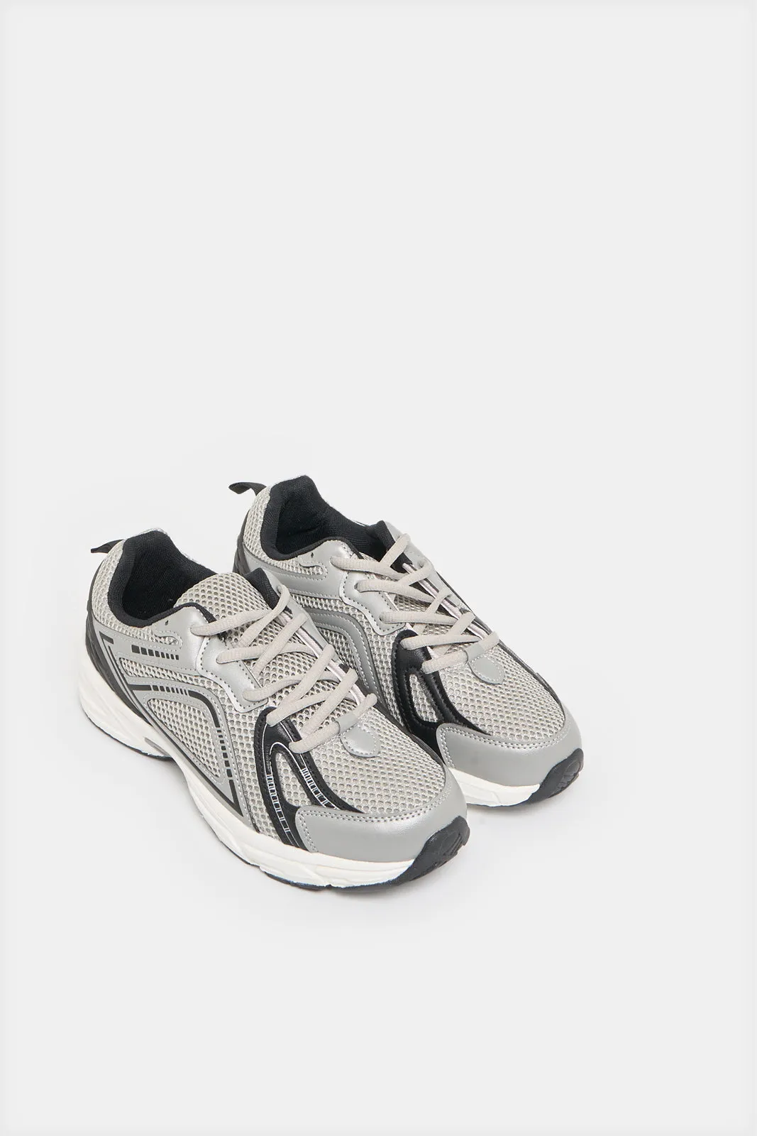 Senior Boys Grey Overlayed Trainer sold by Redtag product image thumbnail 2