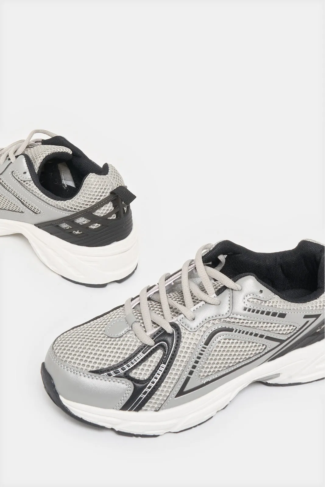 Senior Boys Grey Overlayed Trainer sold by Redtag product image thumbnail 3
