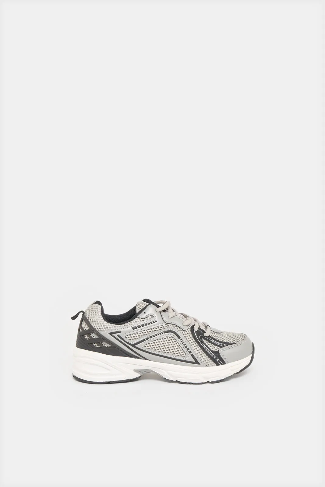 Senior Boys Grey Overlayed Trainer sold by Redtag