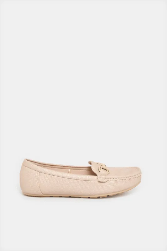 Women Beige Embellished Moccasin sold by Redtag
