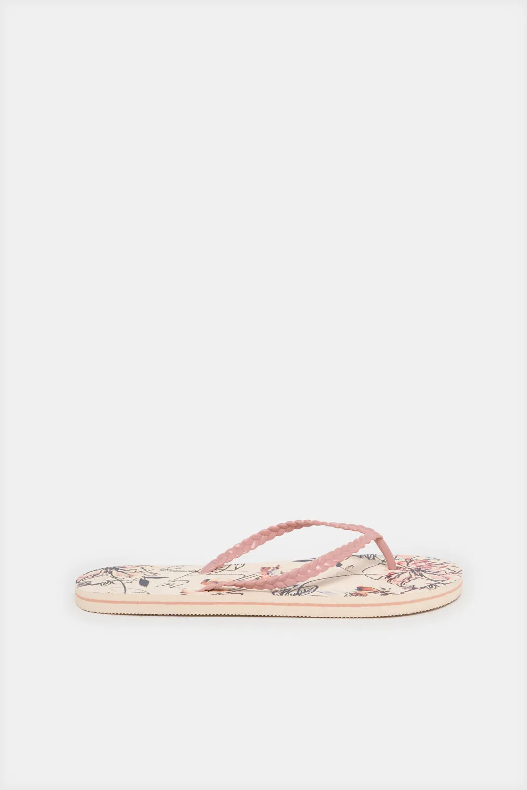 Women Pink Floral Flip Flop sold by Redtag