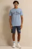 Men Navy Printed Lounge Shorts sold by Redtag