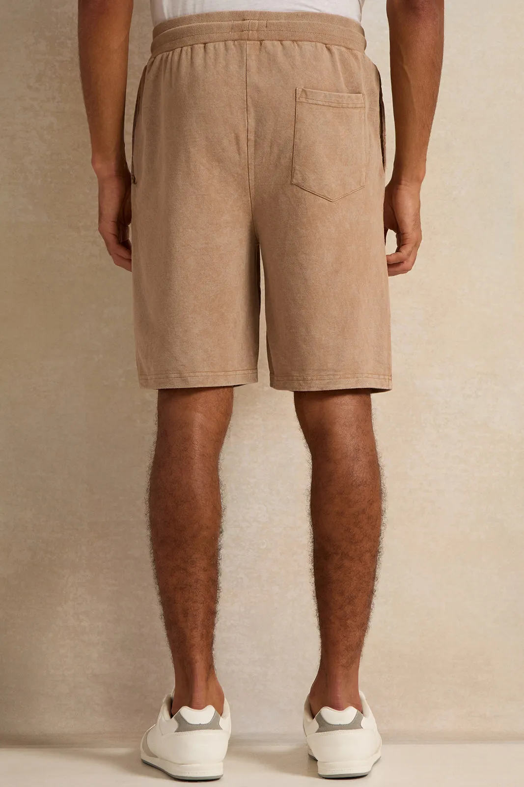 Men Beige Printed Lounge Shorts sold by Redtag product image thumbnail 3