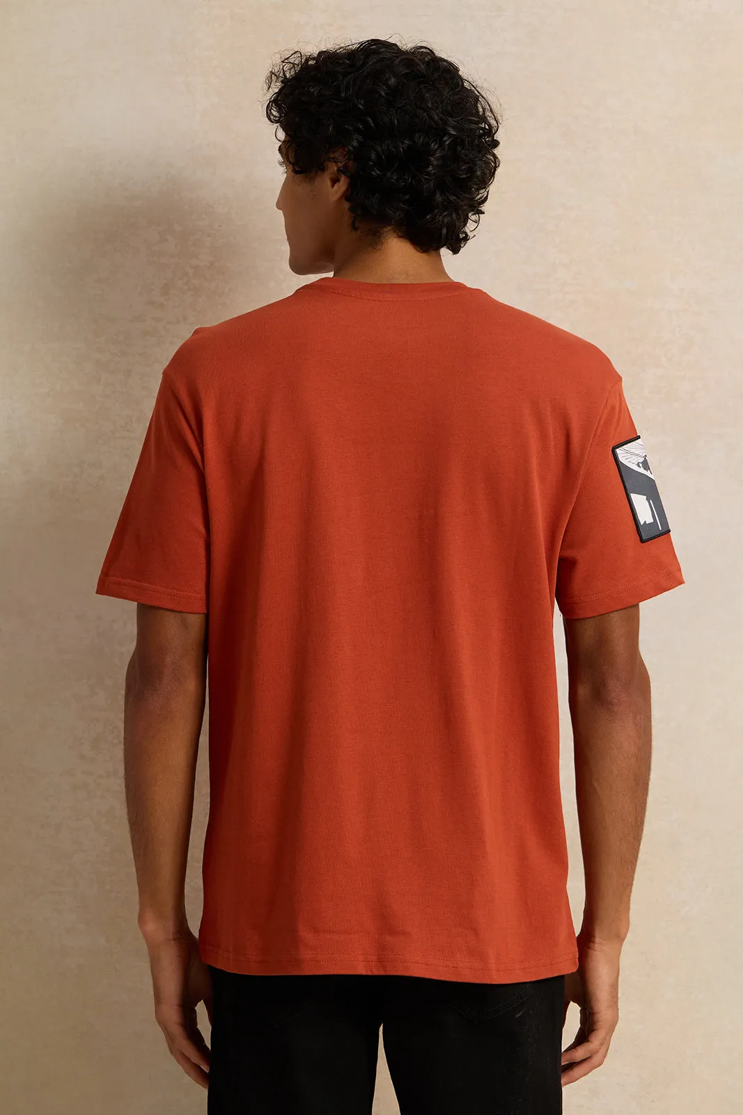 Men Red Print T-Shirt sold by Redtag product image thumbnail 3