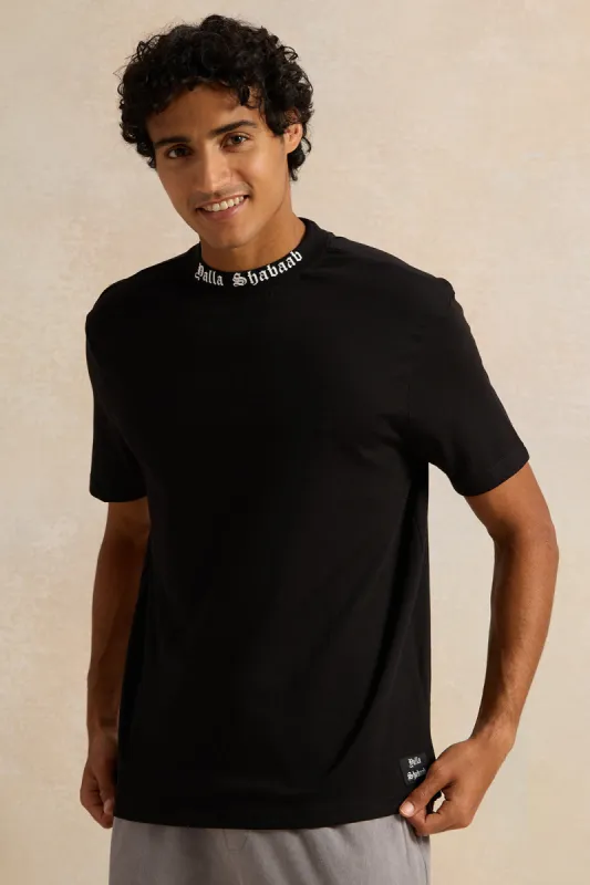 Men Black Printed T-Shirt sold by Redtag