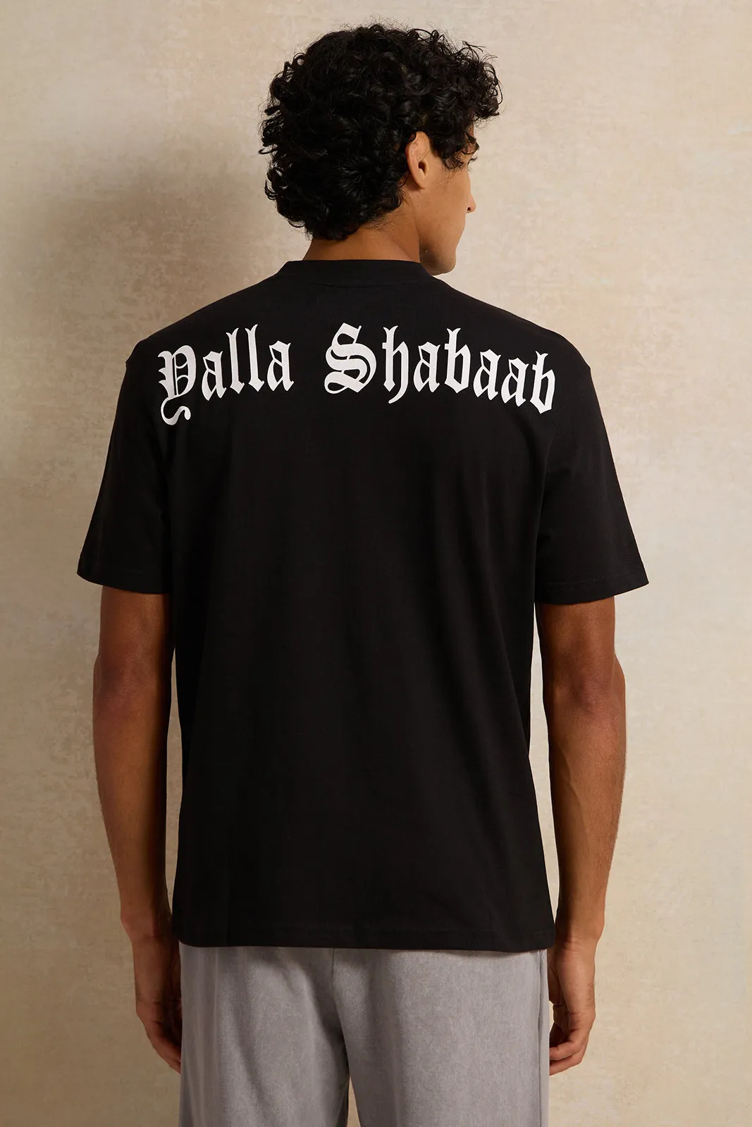 Men Black Printed T-Shirt sold by Redtag product image thumbnail 3