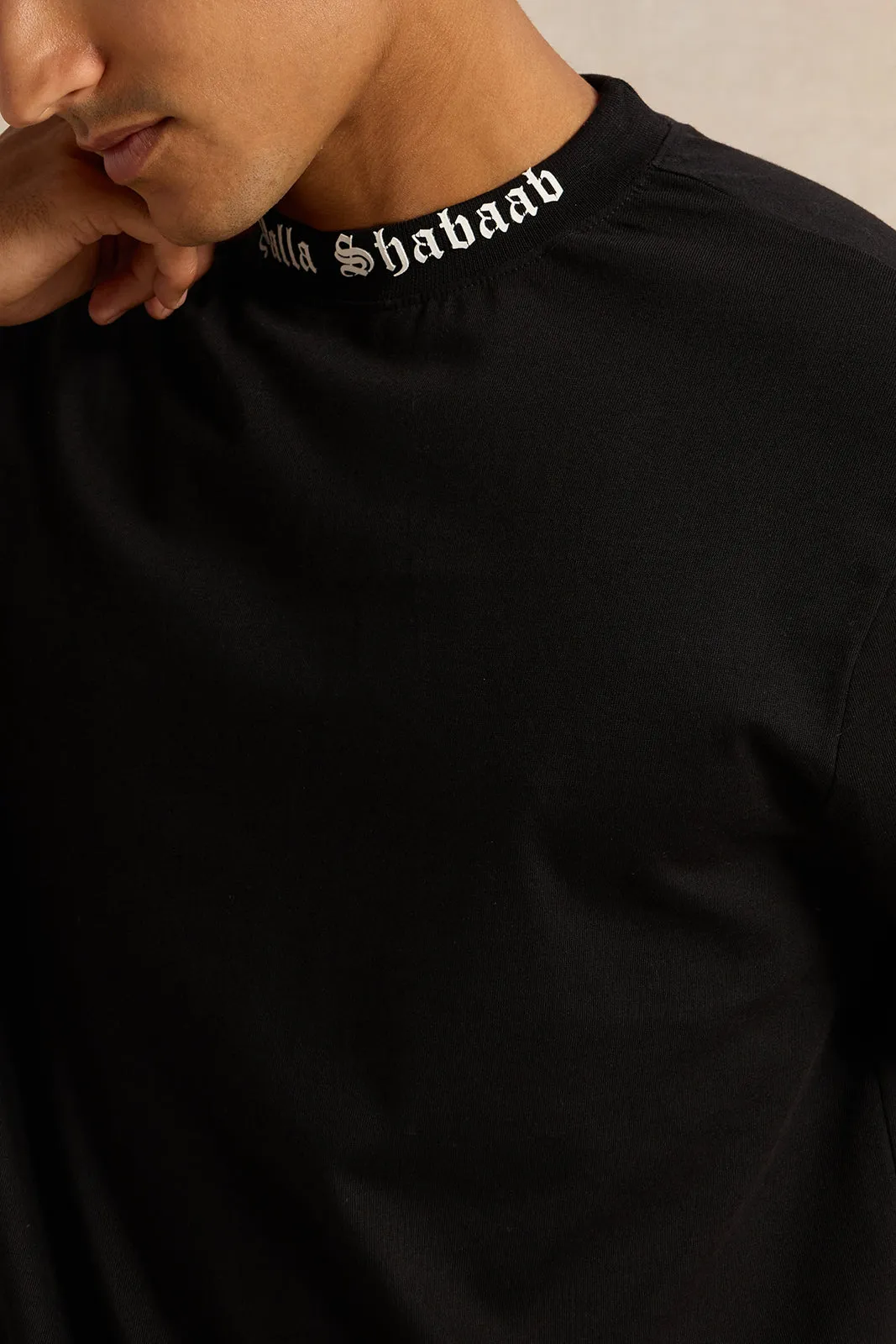 Men Black Printed T-Shirt sold by Redtag product image thumbnail 4