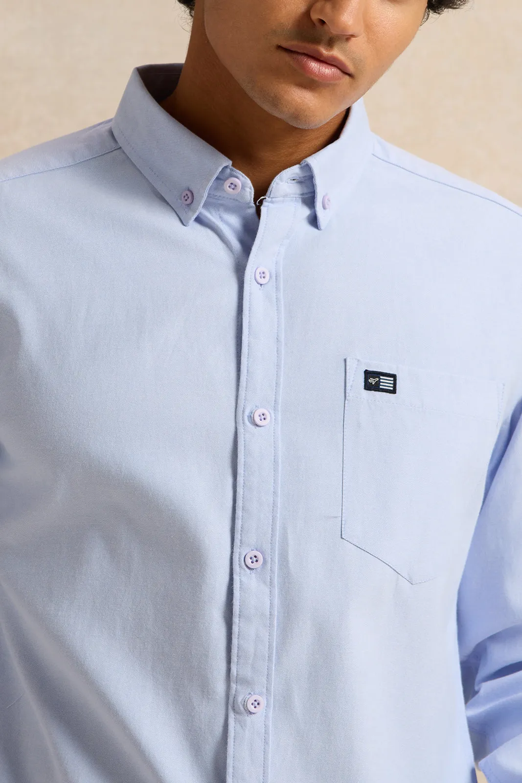 Men Blue Casual Shirt sold by Redtag product image thumbnail 4
