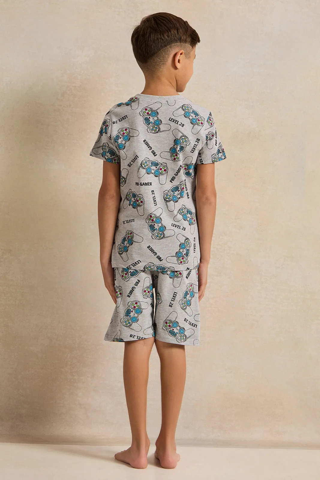 Boys Grey Game Cantrol Print Pyjama Set (2 Piece) sold by Redtag product image thumbnail 4