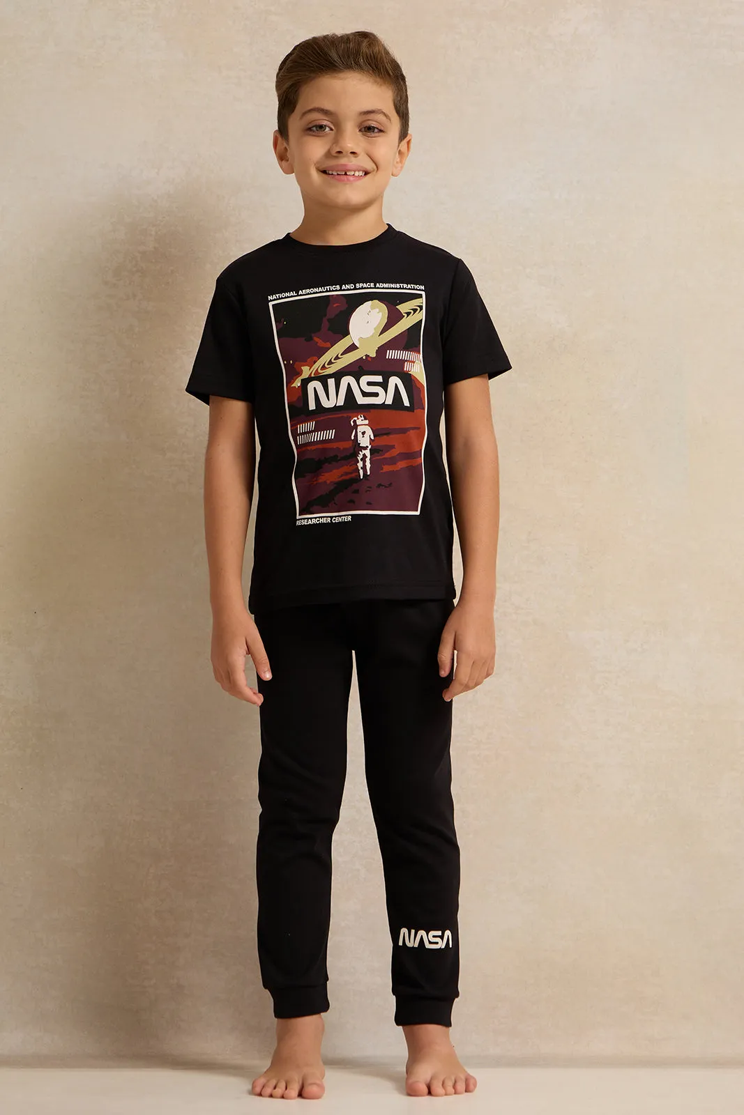 Boys Black Nasa Print Pyjama Set (2 Piece) sold by Redtag