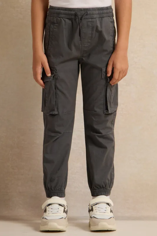 Boys Grey Cargo Jogger sold by Redtag