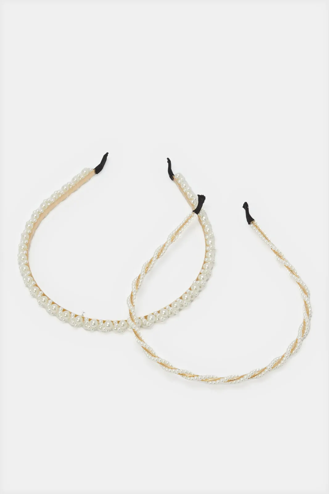 Women White And Gold Embellished Headband Set (2 Piece) sold by Redtag
