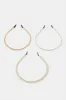 Women White And Gold Embellished Headband Set (3 Piece) sold by Redtag
