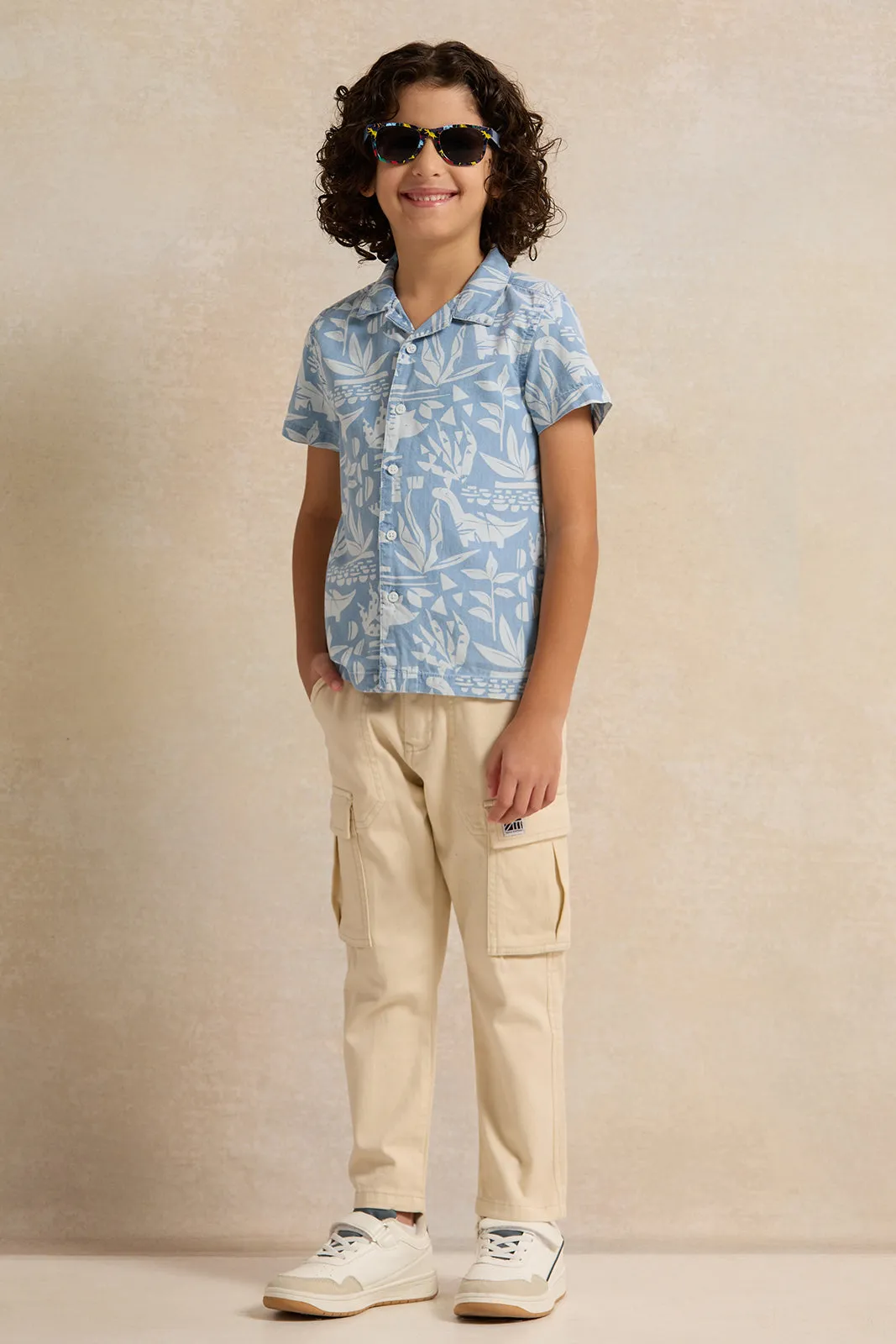 Boys Blue Printed Shirt sold by Redtag product image thumbnail 2